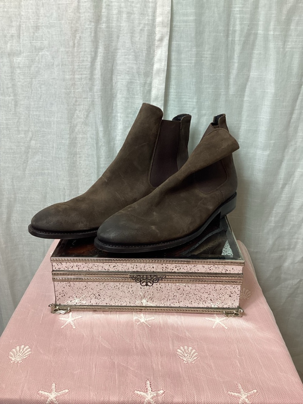 Thursday Mens Cavalier Chelsea- Dark Brown Suede-Boots; Size: 15